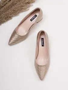 Sherrif Shoes Women Textured Party Block Pumps