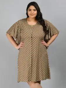 PrettyPlus by Desinoor.com  Polka Dots Printed A-Line Dress
