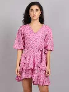 MARC LOUIS Floral Printed Cotton Dress