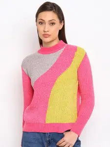 COVER STORY Women Colourblocked Pullover Sweater