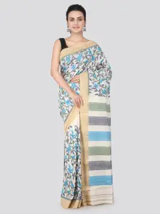 PinkLoom Woven Design Jute Silk Jamdani Saree