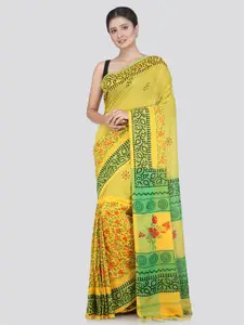 PinkLoom Floral Printed Pure Cotton Saree