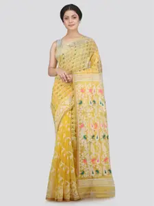 PinkLoom Woven Design Pure Cotton Jamdani Saree