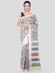 PinkLoom Ethnic Motifs Woven Design Jute Silk Jamdani Saree