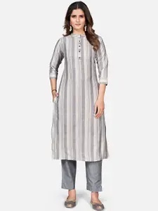 Vbuyz Women Striped Printed Straight Kurta