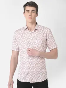 Crimsoune Club Men Plus Size Slim Fit Floral Printed Pure Cotton Casual Shirt