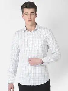 Crimsoune Club Men Plus Size Slim Fit Dot Checked Cotton Casual Shirt