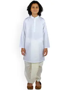 Sethukrishna Boys Mandarin Collar Kurta with Dhoti Pants