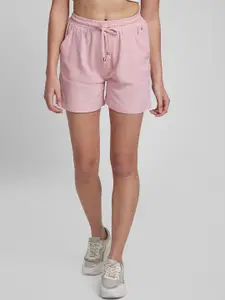 SPYKAR Women Pink Slim Fit Shorts