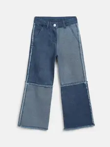 TALES & STORIES Girls Blue Wide Leg Cotton Jeans