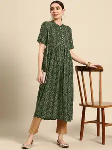 Anouk Bandhani Foil Printed Kurta