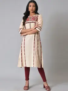 W Women Ethnic Motifs Yoke Design Pure Cotton Kurta