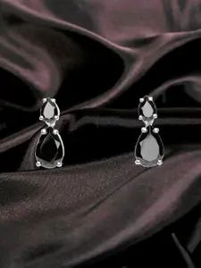 HIFLYER JEWELS Silver-Plated Teardrop Shaped Sterling Silver Drop Earrings