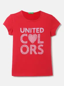 United Colors of Benetton Girls Typography Printed Top