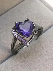 Fashion Frill Silver-Plated Cubic Zirconia Finger Ring