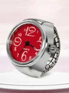 Fashion Frill Silver-Plated Wtach Design Stretchable Finger Ring