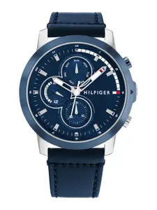 Tommy Hilfiger Men Dial & Leather Bracelet Style Straps Analogue Watch TH1792051
