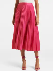 Forever New Satin Pleated A-Line Skirt