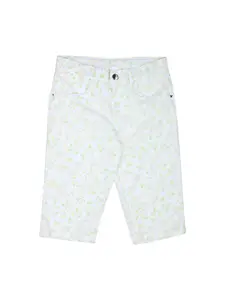 Gini and Jony Girls Floral Printed Mid Rise Cotton Shorts
