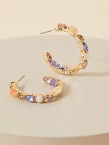 Accessorize Women Gold-Plated Circular Half Hoop Earrings