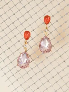 Accessorize Women Studded Contemporary Teardrop Drop Earrings