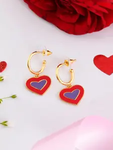 Voylla Heart Shaped Drop Earrings