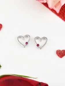 Studio Voylla 925 Sterling Silver Heart Shaped Studs Earrings