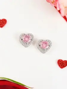 Studio Voylla 925 Sterling Silver Heart Shape Studs Earrings