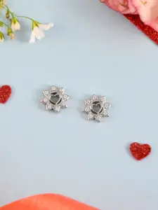 Studio Voylla 925 Sterling Silver Floral Studs Earrings