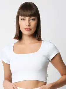 Disrupt Square Neck Fitted Crop Top