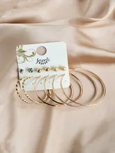 Jewelz Set Of 6 Contemporary Hoop Earrings