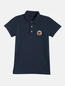 Allen Solly Junior Boys Polo Collar Pure Cotton Applique Detail T-shirt