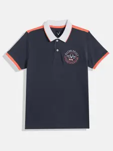 Allen Solly Junior Boys Printed Pure Cotton Polo Collar T-shirt
