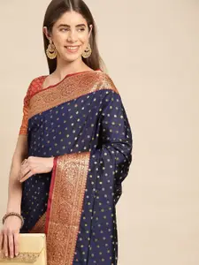 MS RETAIL Woven Design Zari Silk Blend Banarasi Saree