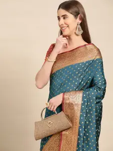MS RETAIL Woven Design Zari Silk Blend Banarasi Saree