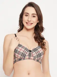 Clovia Padded Non-Wired Full Cup Checkered Multiway T-shirt Bra