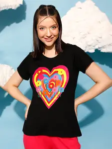 Clovia Graphic Printed Pure Cotton Lounge T-shirt