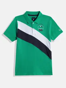 Allen Solly Junior Boys Placement Stripes Polo Collar Pure Cotton T-shirt