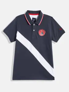 Allen Solly Junior Boys Striped Pure Cotton Polo Collar T-shirt
