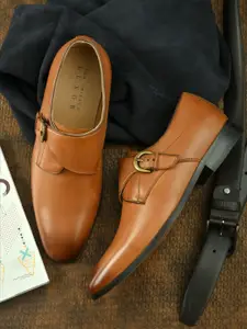 San Frissco Men Genuine Leather Formal Monk Shoes