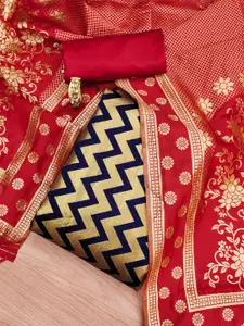 KALINI Chevron Woven Design Unstitched Dress Material