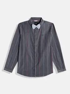 Allen Solly Junior Boys Slim Fit Striped Pure Cotton Casual Shirt