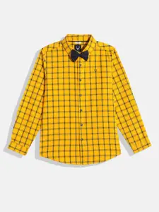 Allen Solly Junior Boys Checked Pure Cotton Casual Shirt With Bow