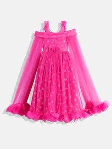 Allen Solly Junior Girls Embellished Cold-Shoulder Gown