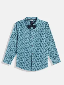Allen Solly Junior Boys Floral Printed Cotton Casual Shirt With Bow