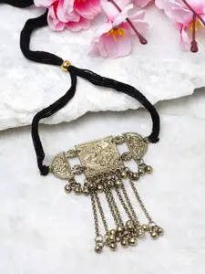 Moedbuille Brass Gold-Plated Oxidised Necklace