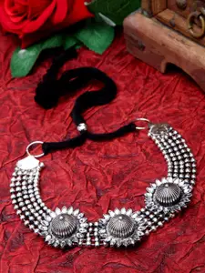 Moedbuille Brass Silver-Plated Choker Necklace