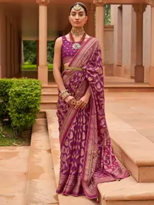 Anouk Floral Woven Design Zari Brasso Banarasi Saree