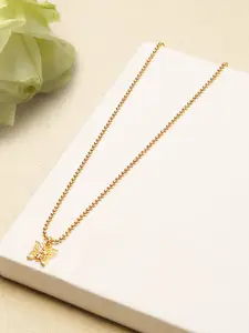 ToniQ Gold-Plated Butterfly Pendent Charm Necklace