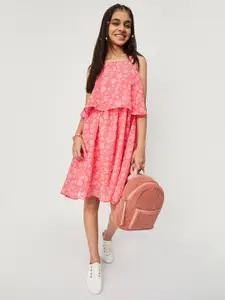 max Girls Floral Printed A-Line Dress